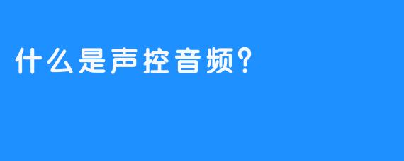 什么是声控音频？