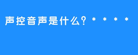 声控音声是什么？****