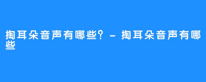 掏耳朵音声有哪些？-掏耳朵音声有哪些