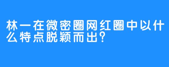 林一在微密圈网红圈中以什么特点脱颖而出？