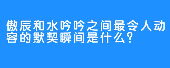 傲辰和水吟吟之间最令人动容的默契瞬间是什么？