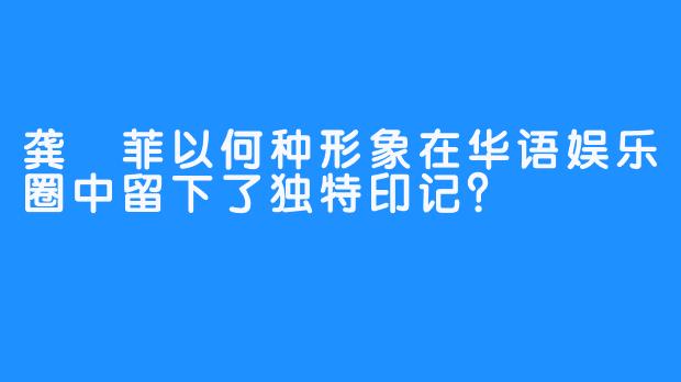 龚玥菲以何种形象在华语娱乐圈中留下了独特印记？
